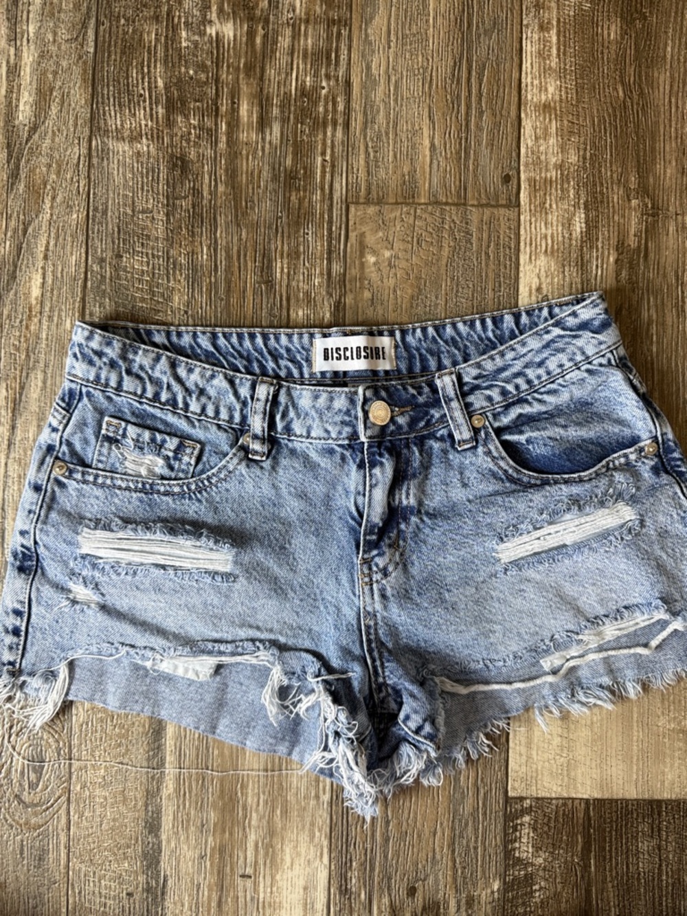 Disclosure Light Blue Distressed Denim Women Jean Shorts, 9/29
